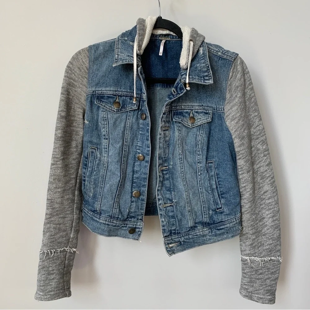 Free People Denim Multimedia Jacket Size‎ XS